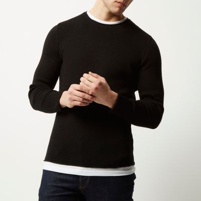 Black double layer jumper